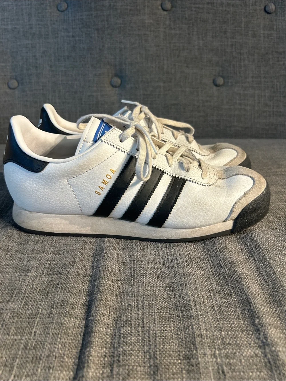 adidas White Sneakers with Black Three-Stripes
